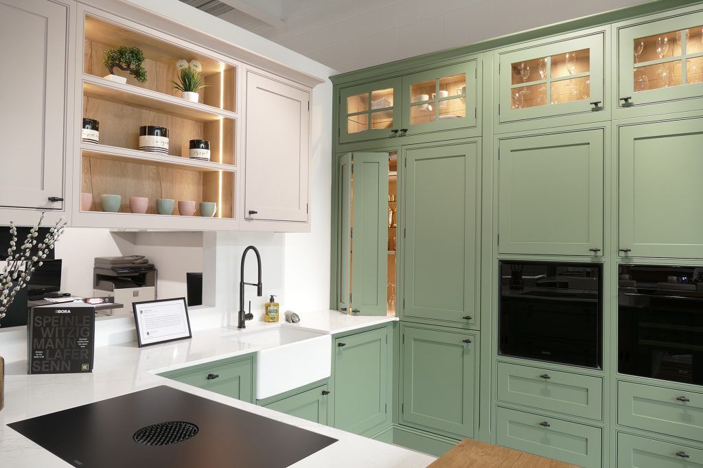 Caledonia shaker kitchen display at Victoria Kitchens showroom, Charlton, SE7, South East London