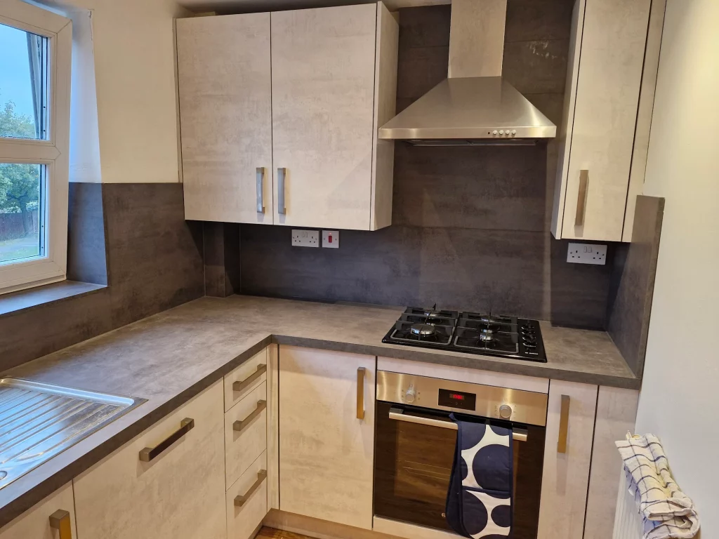 Concrete Modern Kitchen in Woolwich,